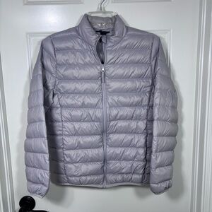 Eddie Bauer Down Full Zip Puffer Jacket Kids XL (14/16) Light Purple Packable